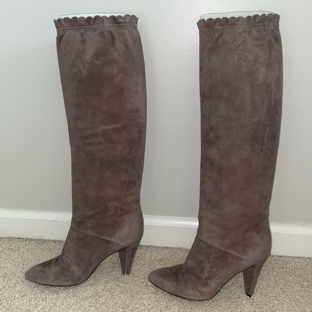 Marc Jacobs Suade Grey Tall Gathered Boots